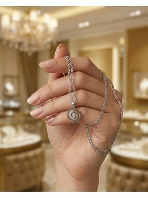 925 Ayar Gümüş Zarif Spiral Kolye