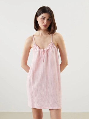 Lc Waikiki Yeni Sezon V Yaka Dokulu Askılı Kadın Gecelik