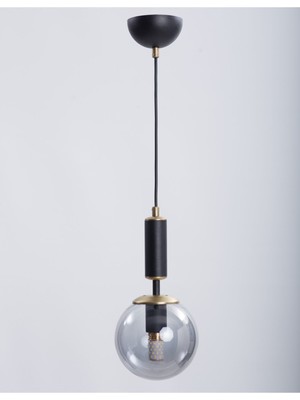 Allians Şık Siyah Eskitme Füme Camlı Modern Avize, Oturma Odası ve Salon Için