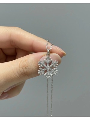 925 Ayar Gümüş Kar Tanesi Kolye