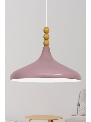 Allians Ahşap Boncuklu Tekli Avize, Salon ve Mutfak Için Şık Sarkıt Lambası