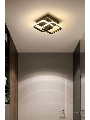 Allians Modern Siyah ve Beyaz LED Avize, Salon, Mutfak ve Hol Dekoru