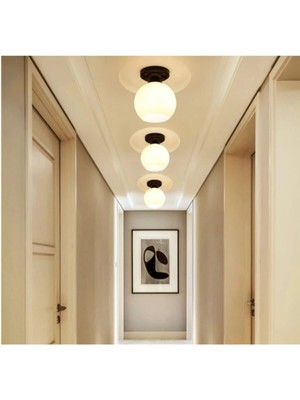 Allians Modern Spor Tekli Tavan Avize, Opal Beyaz Cam, Şık ve Modern Tasarım