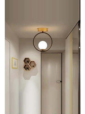 Allians Modern Globe Camlı Tekli Plafonyer, Şık ve Işıltılı Giriş ve Oda Aydınlatması