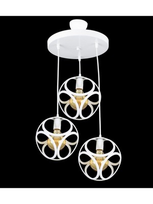 Allians Modern Üçlü Çember Küp Sarkıt Avize, Şık ve Elegant Aydınlatma