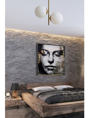 Allians Modern Beyaz Globe Camlı Oturma Odası Salon Avize 2'li Set