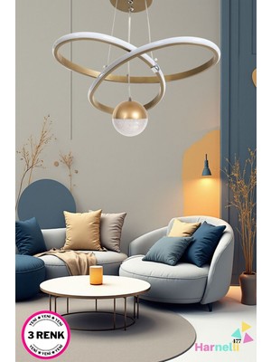 Allians Modern Şeker Camlı 3 Renk Yanabilen LED Avize, Şık ve Enerjik Aydınlatma