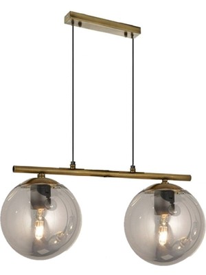 Allians Modern Füme Camlı Sıralı Gold Sarkıt Avize, Şık ve Zarif Tasarım