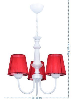 Allians 3'lü Çocuk Odası Avize Seti, Beyaz ve Kırmızı Şapkalı, Şık Tasarım