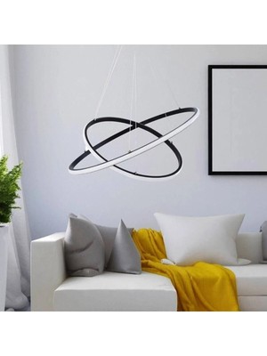 Allians Modern Beyaz LED Avize, Şık Sarkıt Işık, 40 Cm, Zarif Tasarım