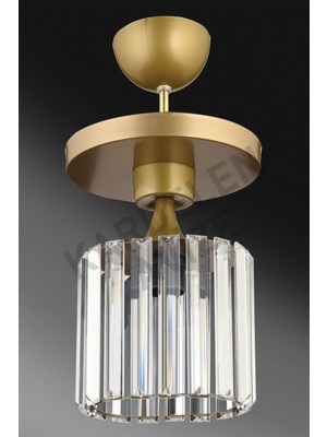 Allians Şık Eskitme Tekli Tepsi, Kristal Taşlı, Aşağı Bakan Lüks Avize, Kahverengi