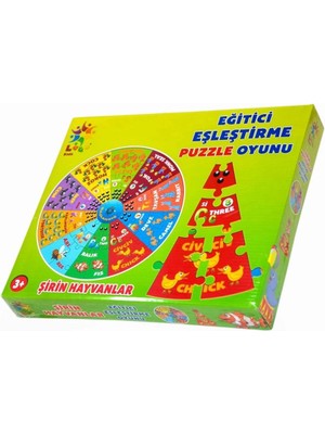 Epilons Mey Ithalat® Şirin Hayvanlar Ingilizce Eğitici Puzzle