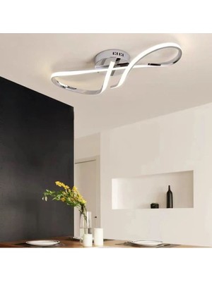 Allians Modern LED Avize, Tavan, Salon, Mutfak, Oturma Odası, Hol, Antre Için Krom Tasarım