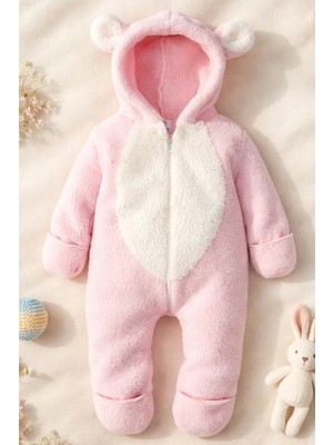 x Ipek Atlas  Kız Erkek Bebek Çocuk Pembe Peluş Tulum