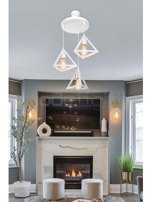 Allians Şık ve Fonksiyonel 3’lü Avize, Salon, Oturma Odası, Çocuk Odası, Yemek ve Yatak Odası Için Ideal