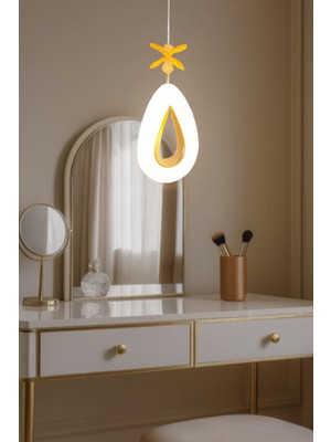 Allians Modern LED Avize, Gold Renk, Kristal Görünüm, Gün Işığı, Enerji Tasarrufu