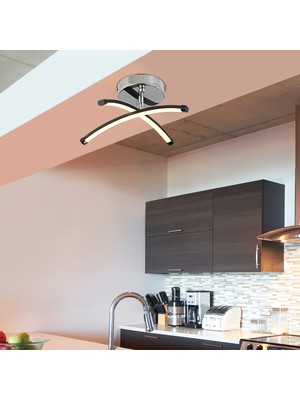 Allians Şık Siyah 15W LED Plafonyer, Modern Mutfak ve Banyo Aydınlatması