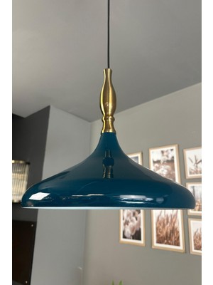 Allians Deniz Yeşili Eskitme Simya Başlık Tekli Avize Sarkıt, Modern Salon & Mutfak Aydınlatması