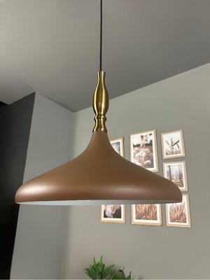 Allians Eskitme Simya Tasarımlı Sütlü Kahve Renkli Avize, Modern Salon ve Mutfak Aydınlatması