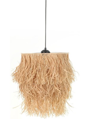 Allians El Yapımı Doğal Tasarım Bohem Hasır Rafya Avize, Şık ve Zarif Aydınlatma