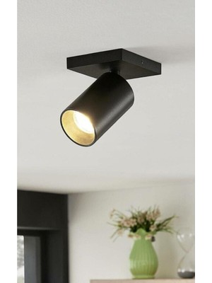 Allians Kare Siyah LED Aplik ve Spot Seti, Gün Işığı Ampul Dahil