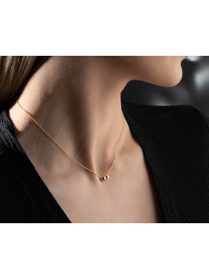 3 Renkli Top Kolye | Silver Gold Rose 925 Ayar Gümüş Kolye