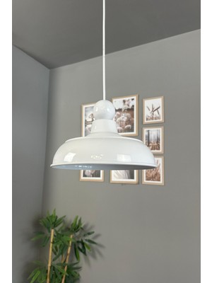 Allians Şık Beyaz Boncuklu Retro Sarkıt Avize, Ofis ve Salon Dekorasyonu