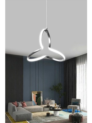 Allians Modern Gümüş Sarkıt LED Avize, Beyaz Işık, 1 Yıl Garantili