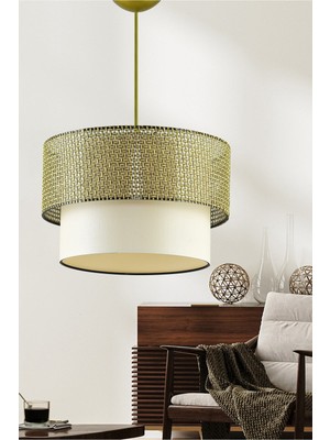 Dede Hasır Tekli Pasta Sarkıt Avize, Şık ve Doğal Dekoratif Aydınlatma