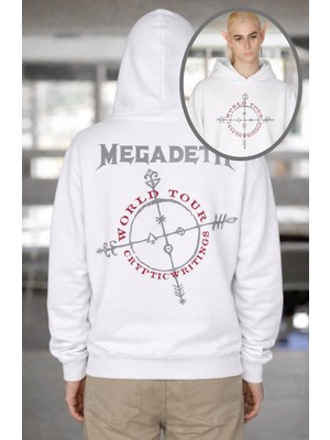 Fuddy Moda Unisex Oversize Megadeth Cryptic Writings World Tour Sırt Baskılı Kapüşonlu Sweatshirt
