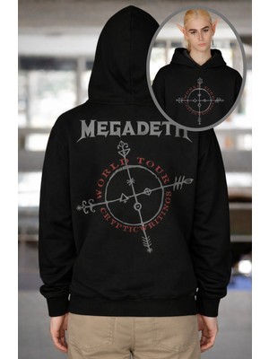 Fuddy Moda Unisex Oversize Megadeth Cryptic Writings World Tour Sırt Baskılı Kapüşonlu Sweatshirt