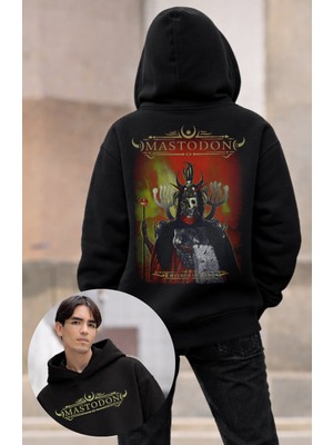 Fuddy Moda Unisex Mastodon Sırt Baskılı Kapüşonlu Sweatshirt, Oversize Rock Band Temalı Hoodie