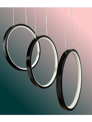 Allians Modern Çok Renkli 3'lü LED Avize, Oturma Odası ve Salon Için Şık Aydınlatma