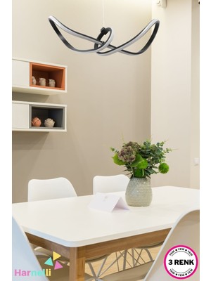 Allians 3 Renk Yanabilen LED Avize, Mutfak ve Salon Dekorasyonu Için Şık Tasarım