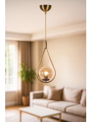 Allians Modern Bal Camlı Damla Sarkıt Avize, Şık ve Şeffaf Tasarım