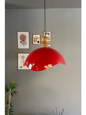 Allians Modern Kırmızı Tekli Avize, Kapı Tokmağı, Sarkıt Lamba, Restoran ve Salon Aydınlatması