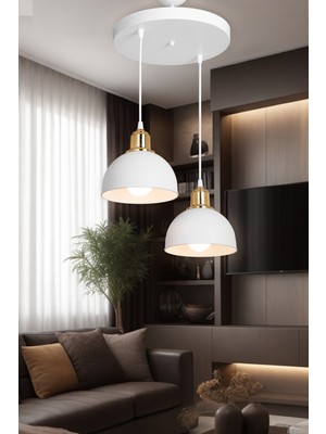 Allians Modern 2'li Beyaz Avize, Şık ve Zarif Aydınlatma Seçeneği