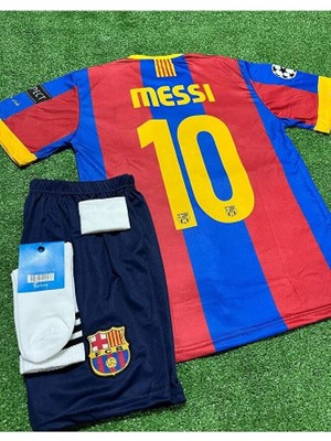 Alaturka Mix B.a.r.c.e.l.o.n.a 2011 Sampiyonlar Ligi Finali Lionel Messi Nostalji Çocuk Forması 4'lü Set