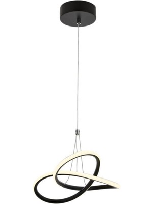 Allians Şık Siyah Tekli LED Avize, Modern ve Zarif Aydınlatma Parçası