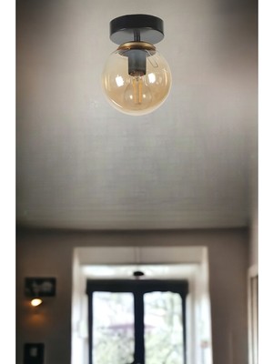 Allians Şık Siyah Bal Camlı Modern Avize, Evinize Zarafet Katın