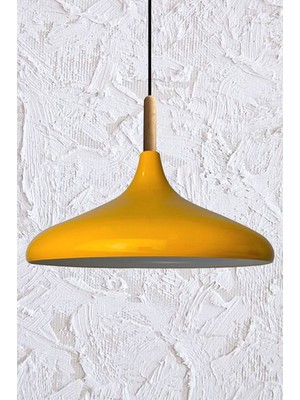 Allians Şık Sarı Ahşap Tekli Avize, Salon, Mutfak ve Kafe Aydınlatması