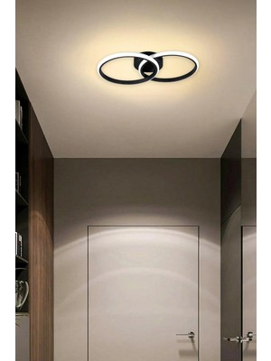 Allians Modern Siyah ve Beyaz LED Avize, Salon, Mutfak ve Hol Dekorasyonu