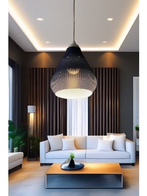 Allians Lacivert Örgü Sarkıt Avize, Modern ve Şık Oturma Odası & Mutfak Aksesuarı