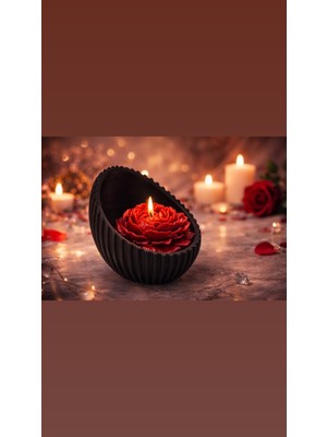 Vertex 3D Dekoratif El Yapımı Kokulu Mum ve Mumluk