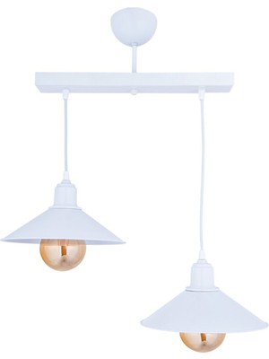 Allians Şık Beyaz Sıralı 2'li Sarkıt Avize, Modern ve Elegant Aydınlatma