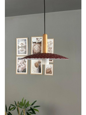 Allians Modern Ahşap Sarkıt Avize, Mutfak Için Şık ve Şeffaf Aydınlatma