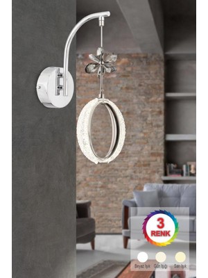 Allians Modern 3 Renk Ledli Gümüş Avize, Istanbul Tasarımı, Şık ve Zarif Aydınlatma