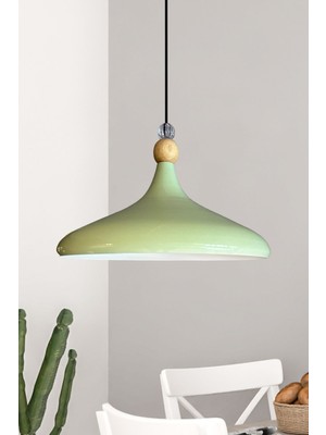 Allians Şeffaf Mint Boncuklu Tekli Avize, Modern Salon ve Mutfak Aydınlatması