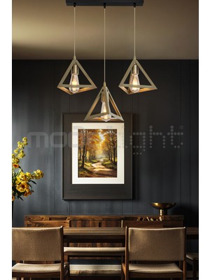 Allians Şık 3'lü Sıralı Avize, Modern Tasarım ve Çeşitli Alanlarda Kullanıma Uygun