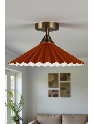 Allians Turuncu Metal Büyük Avize, Piramit Tasarım, Modern ve Rustik Aydınlatma